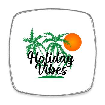 Holidays Holidaymakers Palm Trees Summer Sun Beach Island - Square fridge magnet - white - Front