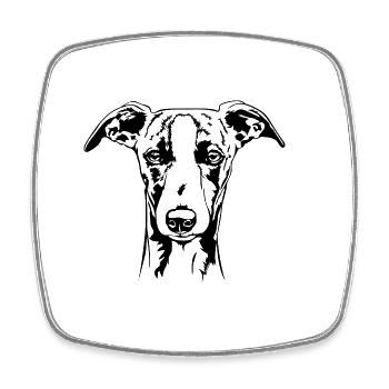Whippet Portrait Hund Hunde Windhunde Wilsigns - Viereckiger Kühlschrankmagnet - Weiß - Vorne