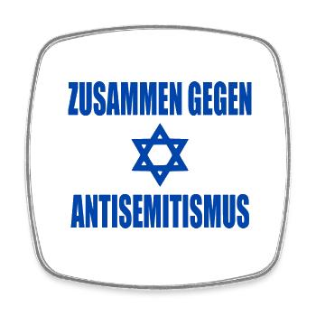 zusammen gegen antisemitismus - Viereckiger Kühlschrankmagnet - Weiß - Vorne