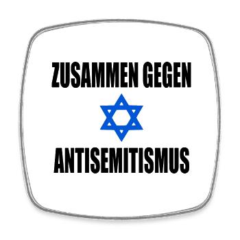 zusammen gegen antisemitismus - Viereckiger Kühlschrankmagnet - Weiß - Vorne