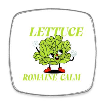 Salat Romaine Calm – Lustiger Salat - Viereckiger Kühlschrankmagnet - Weiß - Vorne
