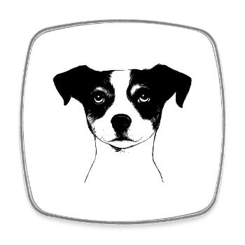 Jack Russel Terrier minimalistisch - Viereckiger Kühlschrankmagnet - Weiß - Vorne