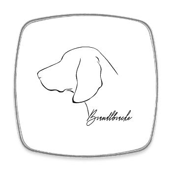 BRANDLBRACKE Profil Jagdhund Jagdhunde Wilsigns - Viereckiger Kühlschrankmagnet - Weiß - Vorne