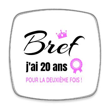 40 ans anniversaire femme millésime 1983 humour - Magnet carré - blanc - Devant