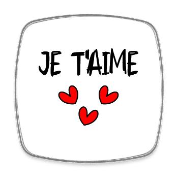 I LOVE YOU. LOVE. SAINT VALENTIN. EVJF. JE T'AIME. - Magnet carré - blanc - Devant