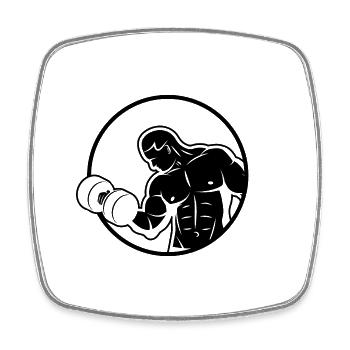 Bodybuilding Gewichtheben Fitness Workout - Viereckiger Kühlschrankmagnet - Weiß - Vorne