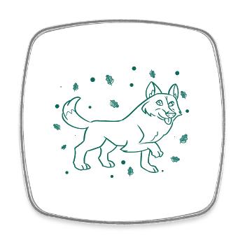 Renard - Animal - Zoo - Amoureux des animaux - Conservation de la nature - Magnet carré - blanc - Devant