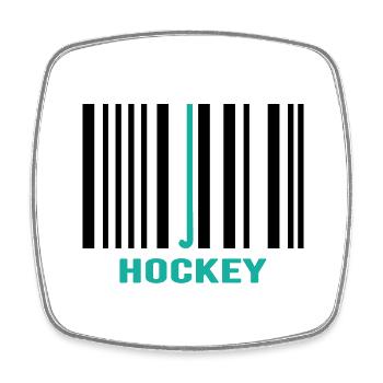 Code du hockey sur gazon - Magnet carré - blanc - Devant