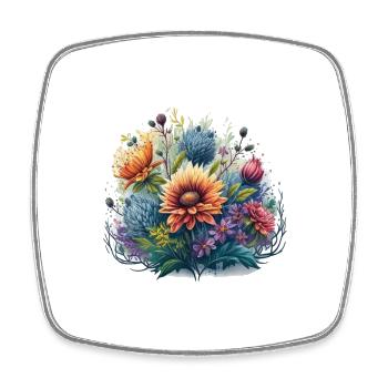 flower - Viereckiger Kühlschrankmagnet - Weiß - Vorne