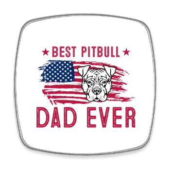 Meilleur père pitbull de tous les temps - Magnet carré - blanc - Devant