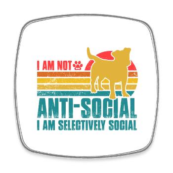 Je ne suis pas antisocial, je suis sélectivement Jack Russell - Magnet carré - blanc - Devant