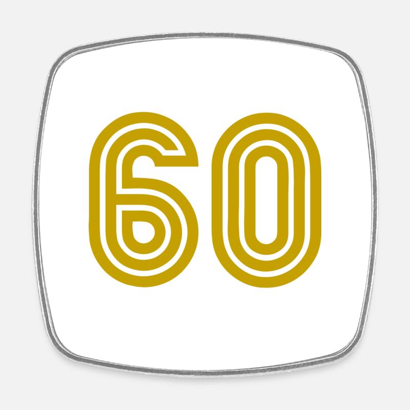 60. 60 ANS. 60e ANNIVERSAIRE. ANNIVERSAIRE 60 ANS. - Magnet carré - blanc