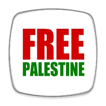 Free palestine - Magnet carré - blanc - Devant