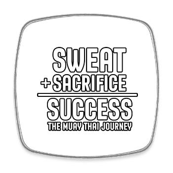 Sweat Sacrifice Succès le voyage du muay thai - Magnet carré - blanc - Devant
