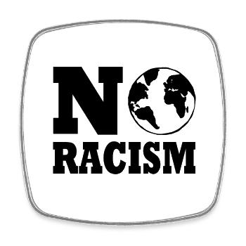 No racism - Viereckiger Kühlschrankmagnet - Weiß - Vorne