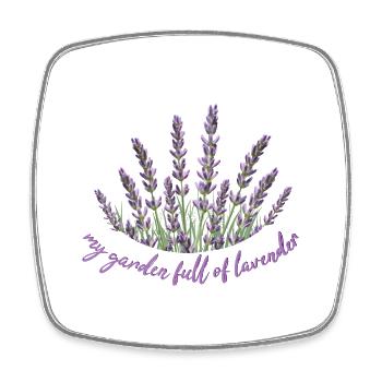 Lavender Lavendel - Square fridge magnet - white - Front