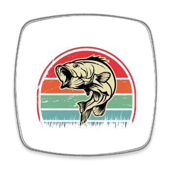 Poisson bar - Magnet carré - blanc - Devant