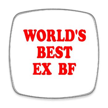 worlds best ex bf - Magnet carré - blanc - Devant
