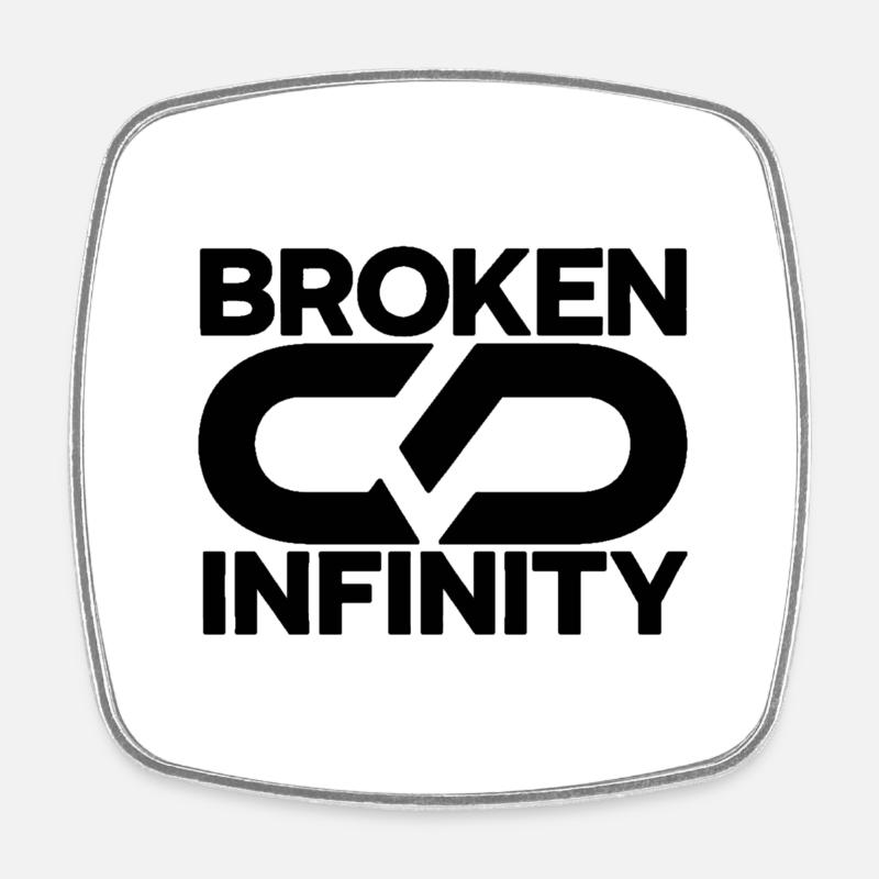 broken_infinity_black - Magnet carré - blanc