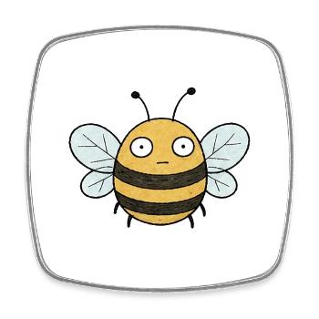 PETITS ACTIVISTES | Bee - Magnet carré - blanc - Devant