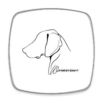 WEIMARANER Profil Hunde Hund Jagdhunde Wilsigns - Viereckiger Kühlschrankmagnet - Weiß - Vorne