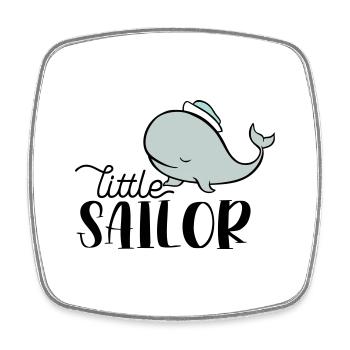LITTLE SAILOR WHALE SAILORS WHALES CAPTAIN MOTIF - Square fridge magnet - white - Front