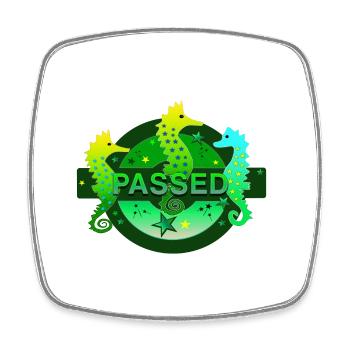 passed swimmer swimmer - Square fridge magnet - white - Front