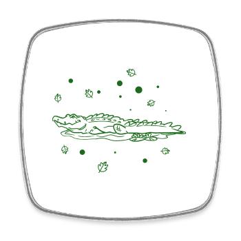 Crocodile - Magnet carré - blanc - Devant