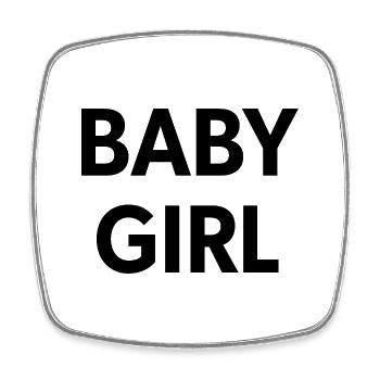 Bébé fille Texte noir - Magnet carré - blanc - Devant