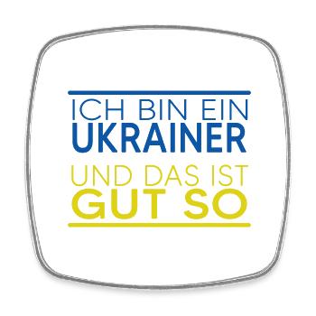 UKRAINE "Ukrainer" slava ukraini - Viereckiger Kühlschrankmagnet - Weiß - Vorne
