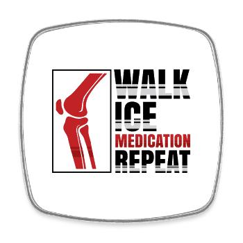 Walk Ice Medication Repeat - Viereckiger Kühlschrankmagnet - Weiß - Vorne