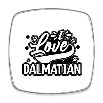 J’aime dalmatien - Magnet carré - blanc - Devant