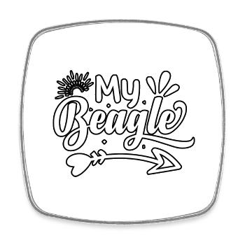 My Beagle - Square fridge magnet - white - Front