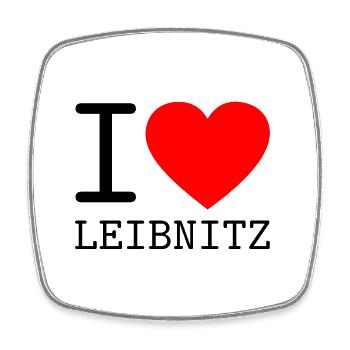 I Love Leibnitz Minimalistisches Herz Souvenir - Viereckiger Kühlschrankmagnet - Weiß - Vorne