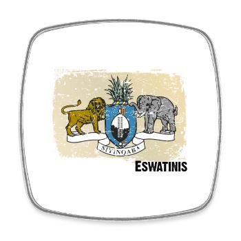 Swaziland, Eswatini, Kingdom of Eswatini - Square fridge magnet - white - Front