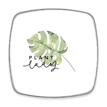 Plant Lady - Viereckiger Kühlschrankmagnet - Weiß - Vorne