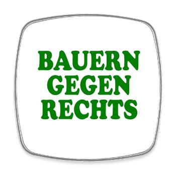 bauern gegen rechts - Viereckiger Kühlschrankmagnet - Weiß - Vorne