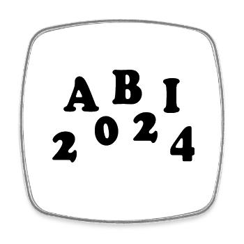 Abi 2024 - Viereckiger Kühlschrankmagnet - Weiß - Vorne