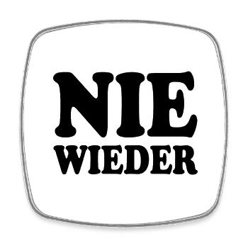 Nie wieder - Viereckiger Kühlschrankmagnet - Weiß - Vorne