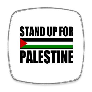 stand up for palestine - Viereckiger Kühlschrankmagnet - Weiß - Vorne