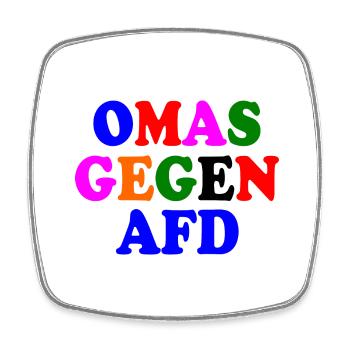 Omas gegen afd - Viereckiger Kühlschrankmagnet - Weiß - Vorne