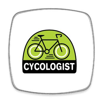 Cycologist Bike Bike Bike - Square fridge magnet - white - Front