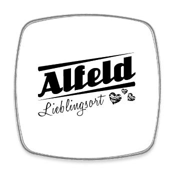Alfeld - Lieblingsort mit Stadtnamen - Viereckiger Kühlschrankmagnet - Weiß - Vorne