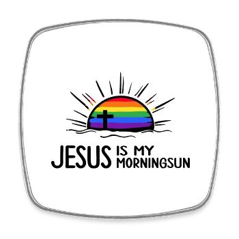jesus christus regenbogen jesusfreak heilsarmee - Viereckiger Kühlschrankmagnet - Weiß - Vorne