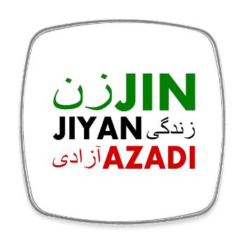 Jin jiyan azadi زن زندگی آزادی - Magnet carré - blanc - Devant