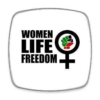 Women life freedom - Viereckiger Kühlschrankmagnet - Weiß - Vorne