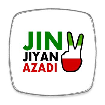 jin jiyan azadi women life freedom - Magnet carré - blanc - Devant