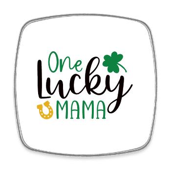Design One lucky mama - Magnet carré - blanc - Devant