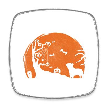Fanzösische Bulldogge Halloween - Viereckiger Kühlschrankmagnet - Weiß - Vorne