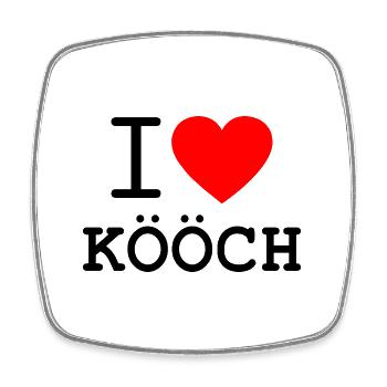 i love Kööch - Streithandel - Kohl - Dialekt - Viereckiger Kühlschrankmagnet - Weiß - Vorne